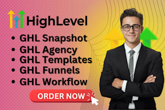 setup ghl agency, template, funnels, workflows, snapshot