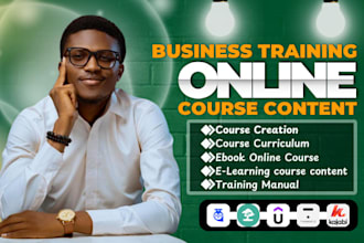 do ebook online course, educational course content, ppt slides and video course