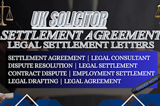 draft settlement agreement, legal settlement letters as a UK solicitor