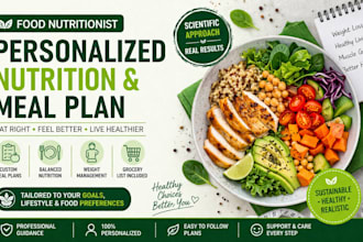 create a personalized nutrition and healthy meal plan