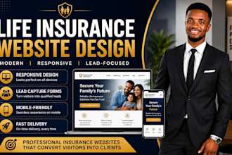 design a life insurance website, landing page, or lead generation site