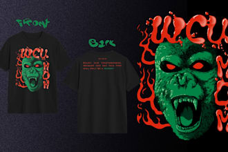 design dark psychedelic tshirt for clothing line