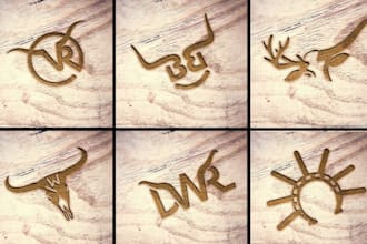 do custom cattle brand cowboy ranch texas western logo and livestock branding
