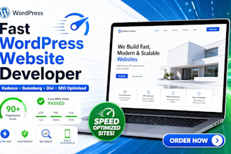 build a fast wordpress website using kadence, gutenberg or divi