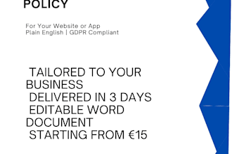 write a gdpr privacy policy for your website or app