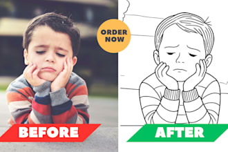 convert any photos or images into coloring book pages