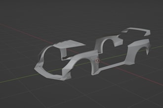 model wide body kit for vehicles for game, or animations ll not cad ll