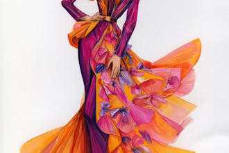 drawing fashion illustrations for designer presentations