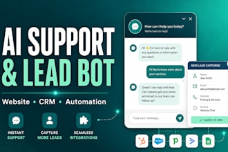 build an ai website chatbot for support leads and CRM automation