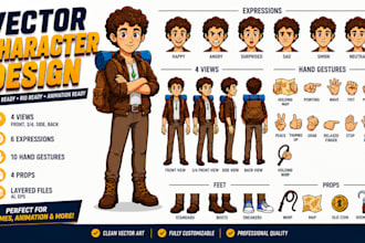 design a unique vector cartoon character for animation