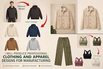 produce professional clothing and apparel designs for manufacturing