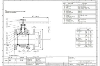 modify valve cad drawings and technical drawings