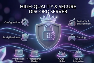 setup a professional and aesthetic discord server for gaming or study