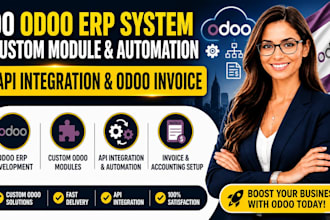 develop odoo erp system odoo module API integration and automations odoo invoice