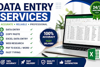 do data entry, web research, and copy paste in low price