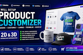zakeke customily lumise teeinblue kickflip 2d 3d product customizer pod watch