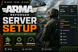 design complete arma reforger server with custom mods setup and optimization