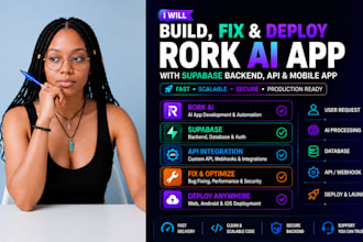 build fix and deploy rork ai app with supabase backend api and mobile app