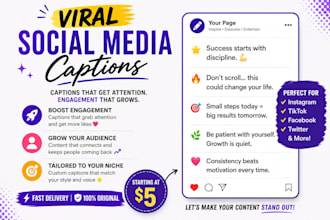 write engaging social media captions or short texts