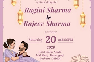 design beautiful indian wedding invitation card