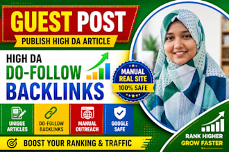 write and publish 20 guest post backlinks on high da pa for website  ranking