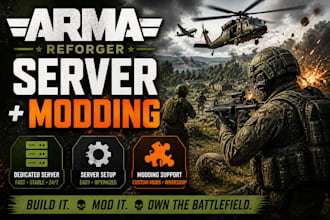 provide complete arma reforger server setup and modding with optimization