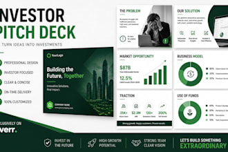 design investor pitch deck, ppt business presentation film startup pitch deck