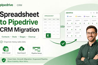 migrate spreadsheets pipedrive crm contacts deals stages cleanup data crm