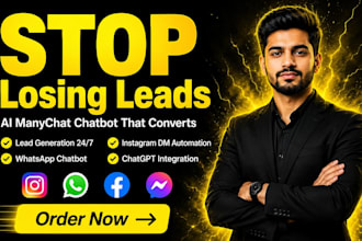 build a manychat ai chatbot for instagram, whatsapp, facebook