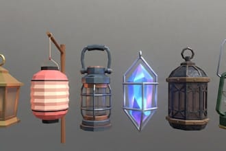 model low poly game props for unity and unreal