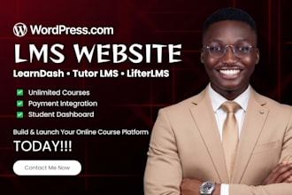 build wordpress lms website online course elearning website learndash tutor lms