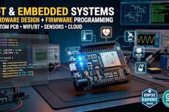 design and progam custom esp32 or arduino pcbs with sensors