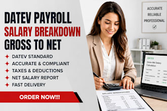 do accurate gross to net salary breakdown using datev payroll standards