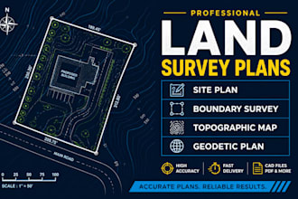 draw land survey plans site plan boundary construction, topography geodetic plan