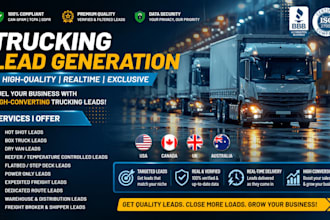 provide trucking leads, freight leads and shipper leads fast