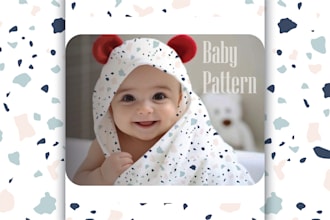design cute baby kids children fabric product seamless repeat pattern