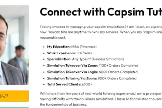 help you via zoom for capsim, comp xm, capstone rounds tutoring
