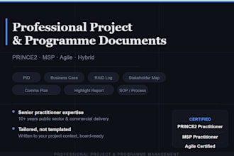 write professional project and programme management documents in prince and msp