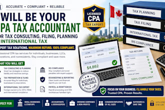 be CPA tax accountant for tax consulting, filing, planning, international tax