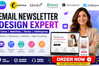 canva getresponse mailchimp figma editable newsletter email template design