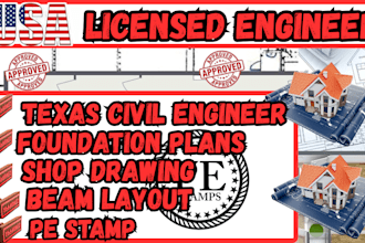 united states,texas city permit plans,foundation plan,shop drawings,california