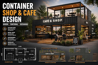 draw shipping container shop kiosk tiny home modular building plans architecture