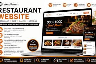 restaurant website catering website food website bakery website with online menu