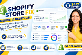 do shopify store cro audit, speed optimisation or fix shopify store design