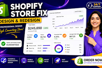 do shopify store cro audit, speed optimisation or fix shopify store design