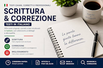write and correct simple italian texts quickly and clearly
