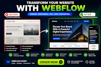 do professional design, develop webflow website, figma to webflow, migrate wix