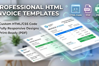 design HTML invoices for sales, receipts, orders, and provide printable PDF
