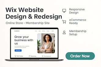 build wix website, wix website redesign, wix online store, wix membership site