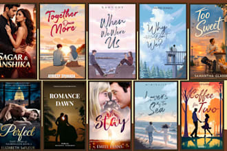 design stunning romance cover design fantasy book cover for paperback and ebook